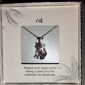 Elegant Silver Cat Pendant Necklace